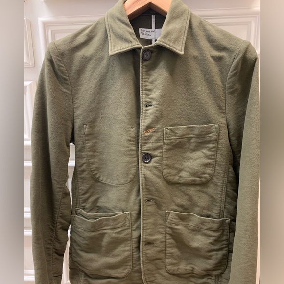 Jackets & Coats Universal Works Bakers Chore Jacket In Olive Cotton